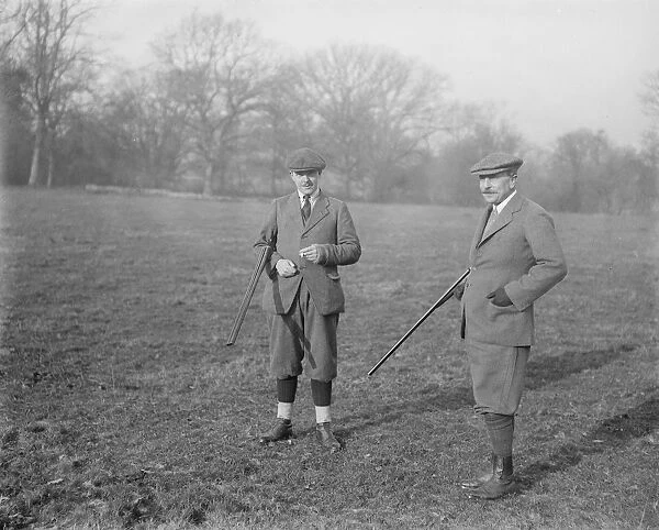 Lord Denmans shooting party at Balcombe place, Sussex Lord St Oswald ( left )