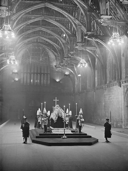 The lying in state of King George V at Westminster 23 January 1936