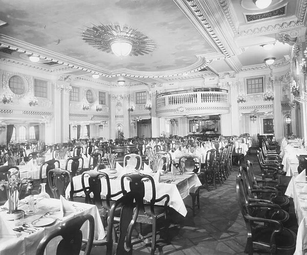 M V Alcantara. 1st Class Dining Saloon. 1927