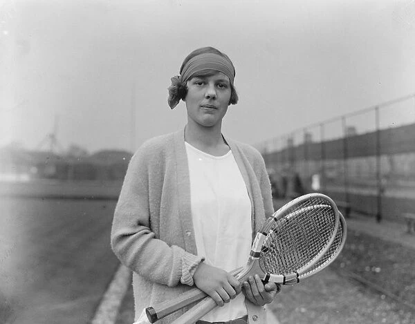 Magdalen Park lawn tennis tournament. Miss Joan Fry who took part in the ladies singles