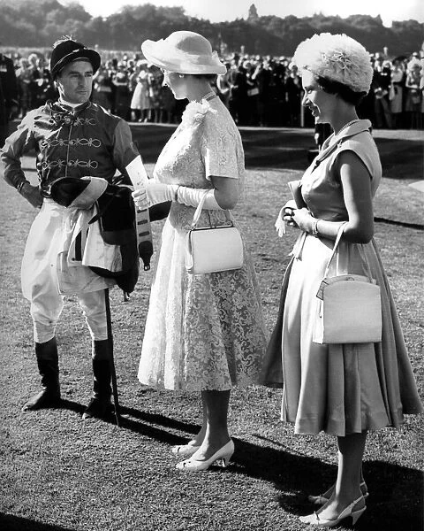 Her Majesty the Queen and Princess Margaret at Royal Ascot. 16th June 1959