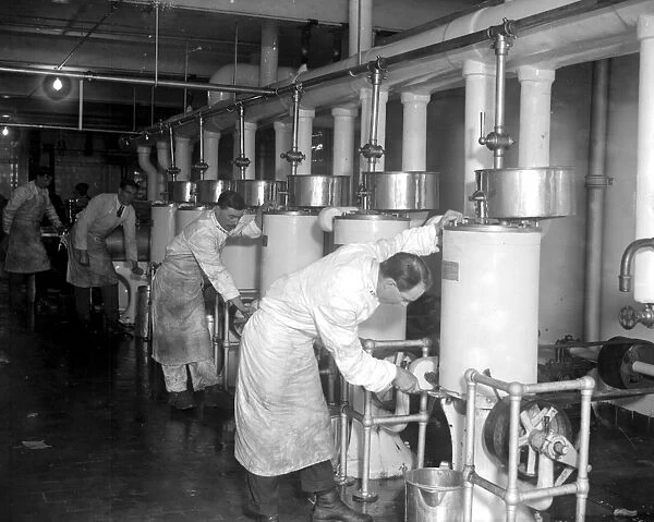 Making Ice bricks at Cady Hall. A battery of freezers 1922