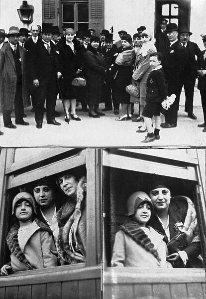 Members of the Afghan Royal Family in Constantinople. Bottom right hand : - Princess Meliha