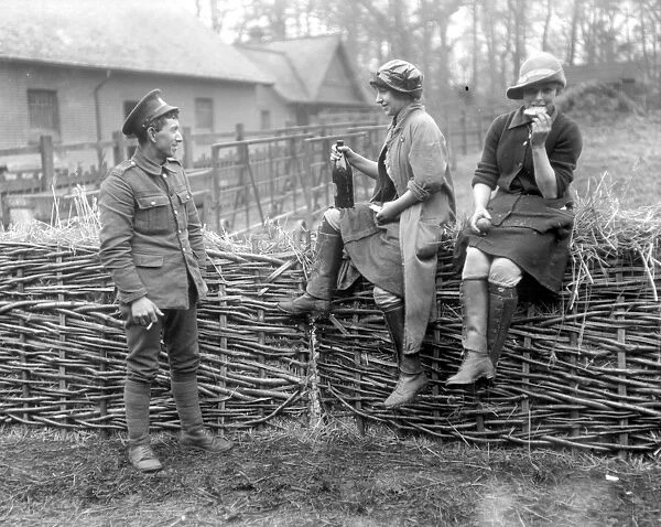 Milkmaids being trained under the National Service Scheme at Epping Forest