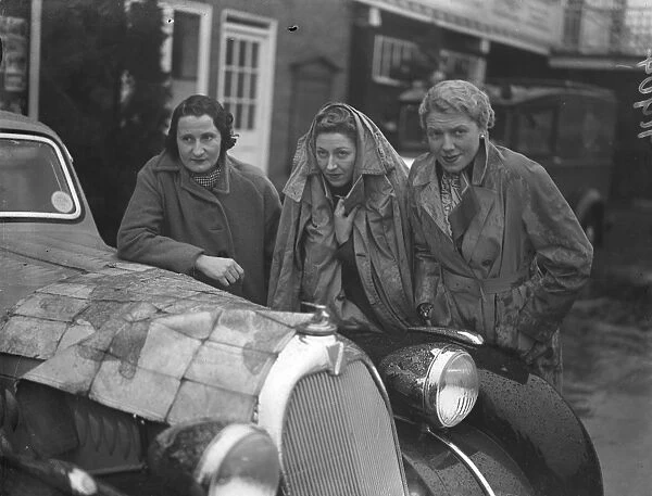 Miss Amy Johnson prepares for Monte Carlo Rally with woman codriver. Miss Amy Johnson
