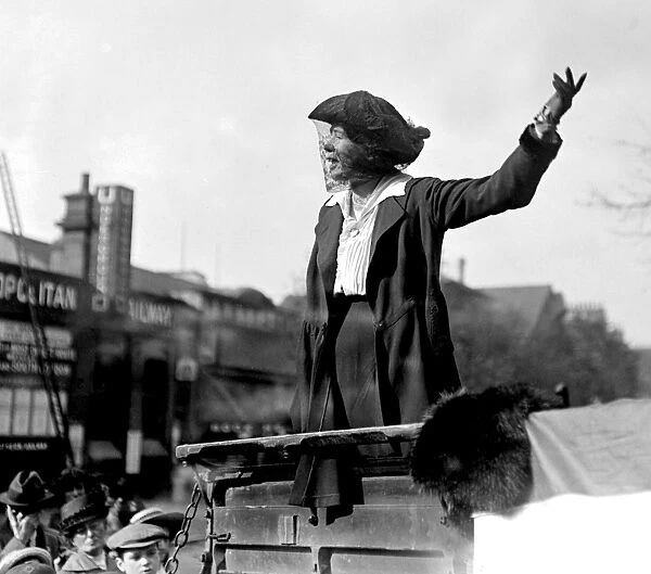 Miss Christabel Pankhurst, at the East Islington election 20th October 1917