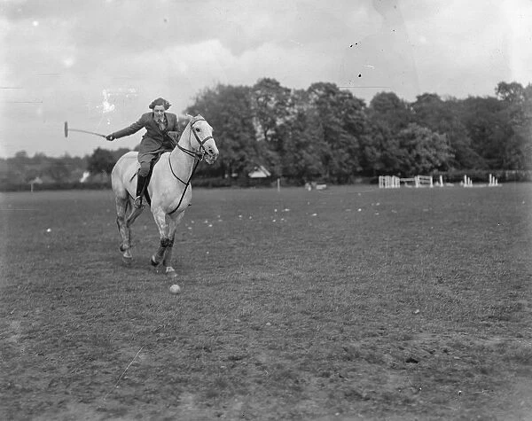 Miss Kathrine Foot, who although 80 years of age is still an enthsiastic polo player