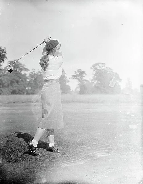 Miss Pauline Rowand Harker of Royal Ashdown Forest in play during practice on the