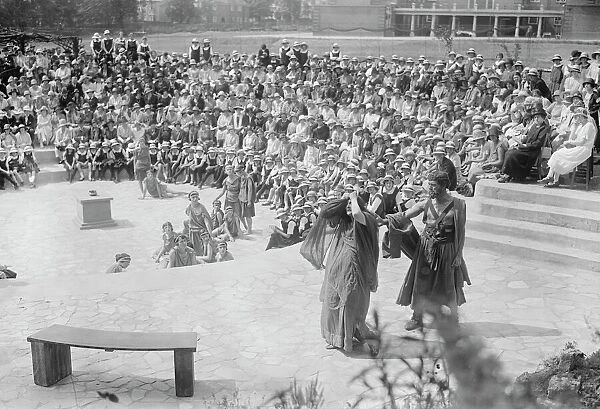 Miss Sybil Thorndike opens new Greek theatre at Girls County High School, Walthamstow