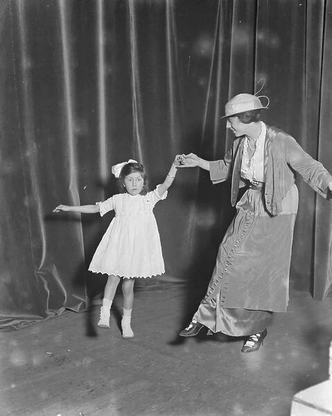 Miss Teddie Gerrard teaching Gwennie Seabrook to dance