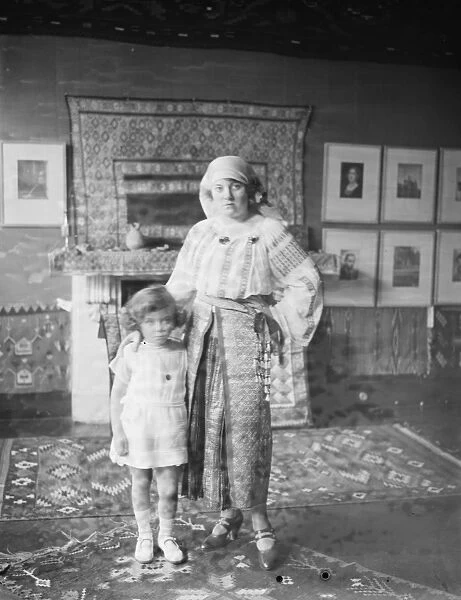 Mme B Jonesco with her little daughter Miss D Jonesco. 2 May 1924