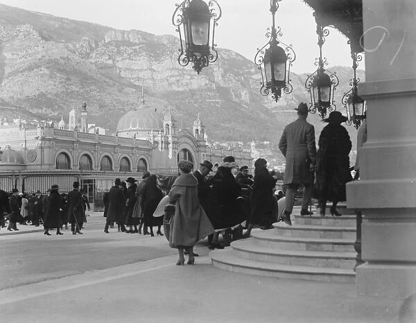 Monte Carlo, Monaco Scene outside the casino January 1923