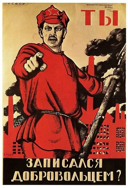 Moor Dmitry - Have you volunteered for the Red Army? 1920 colour lithograph