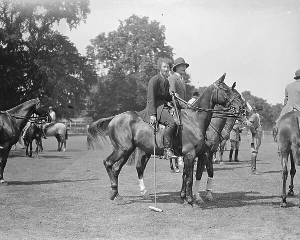 At the Mounted Gymkhana at the Ranelagh Club, West London, Miss Imogen Grenfell