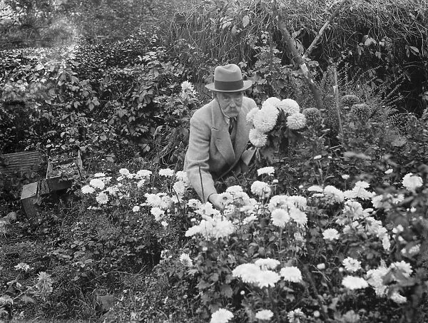 Mr JA Baxter, in his garden in Sidcup. 1935