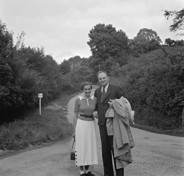 Mr John Topham and Miss Haken pose for a picture. 1936