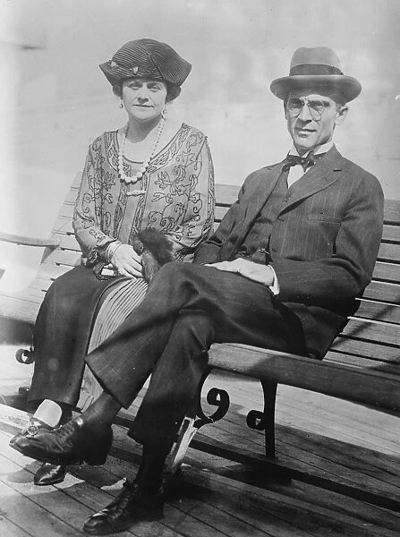 Mr Melvin J Woodworth and his wife pictured on the SS Leviathan on the eve of