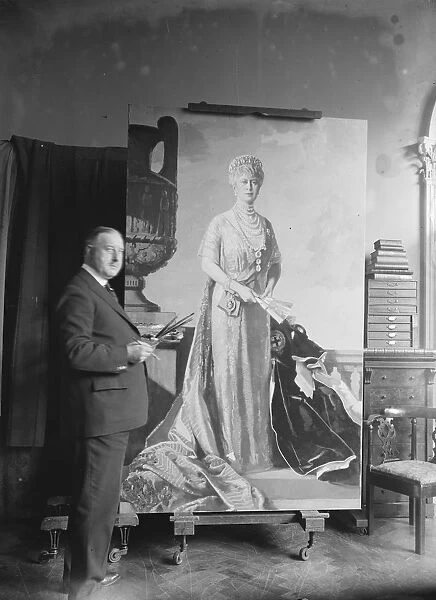 Mr Richard Jack and his portrait of the Queen 24 March 1927