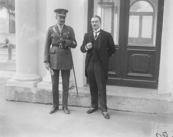 Mr W G Max Muller, CB, MVO, British Minister at Warsaw, ( on right ) photographed
