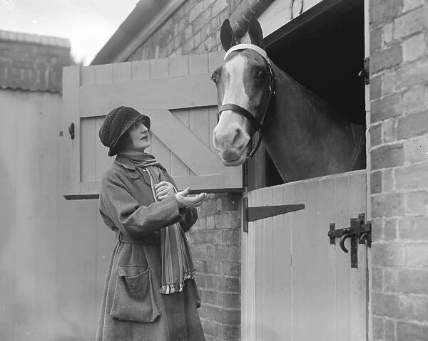 Mrs Ian Bullough ( Miss lily Elsie ) at her new home, Drury lane farm, Gloucestershire