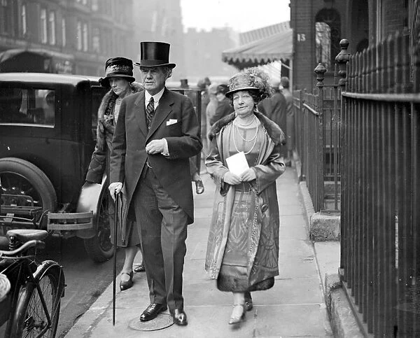 Nall-Cain: Pennyman wedding at St Marks North Audley street. Lord and Lady Aberconway