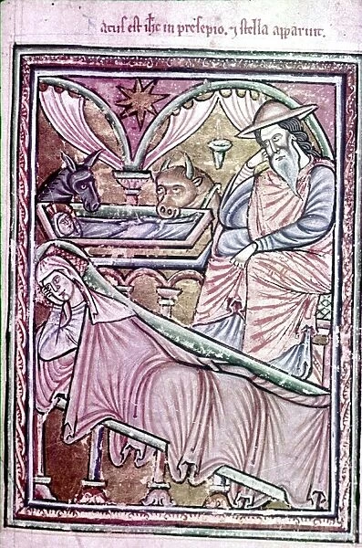 Nativity. English Psalter, late 12th Cent
