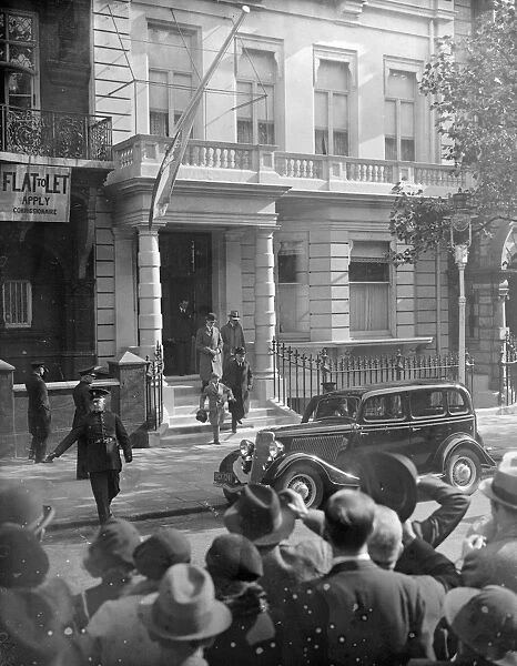 New King Peter of Yugoslavia leaving Legation in London. 10 October 1934