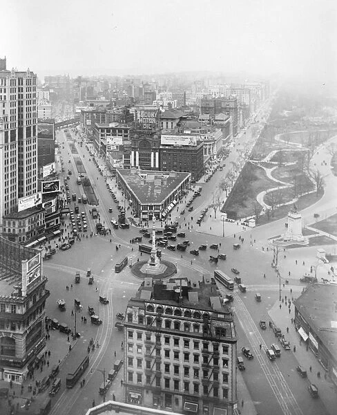 New York City. Columbus Circle from the Fisk building with Central Park on the right