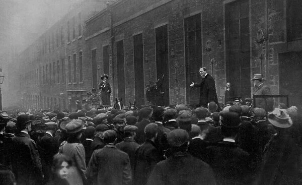 Noisy Tactics at Dundee: Winston Churchill rung down by a suffragettes Bell. A