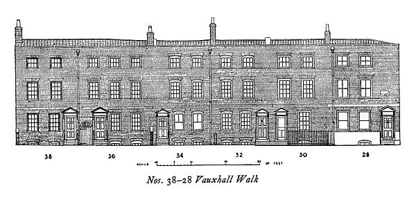Nos 38-28 Vauxhall Walk South East London Measured drawing by A R Hansen History