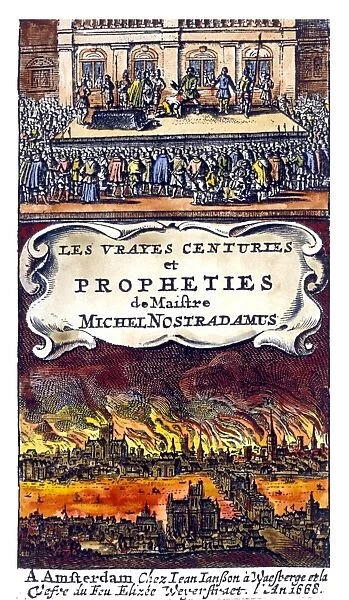 NOSTRADAMUS - Titlepage of Nostradamus Prophecies in the (Amsterdam) 1668 edition