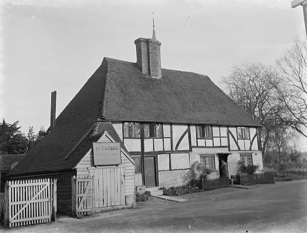 Old timber cottage in Cowden, Kent. It is the home of H Turner a local builder