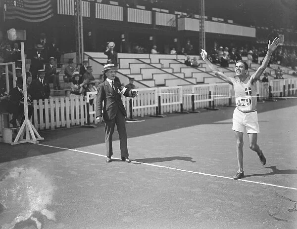 Olympic Games at Antwerp Ugo Frigerio, Italy winning the 10, 000 metres walking