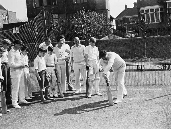 Open-air cricket practice has begun at the Hove ground of the Sussex Cricket club