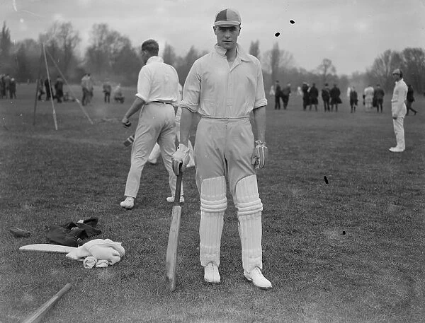 Oxford University Cricket Club Practice C T Stevens. 30 April 1923