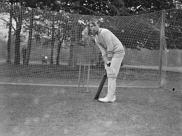 Oxford University Cricket Club Practice F H Barnard. 30 April 1923