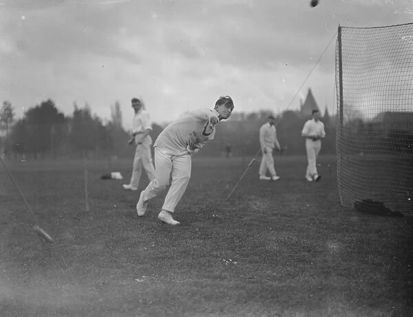 Oxford University Cricket Club Practice T Raikes. 30 April 1923