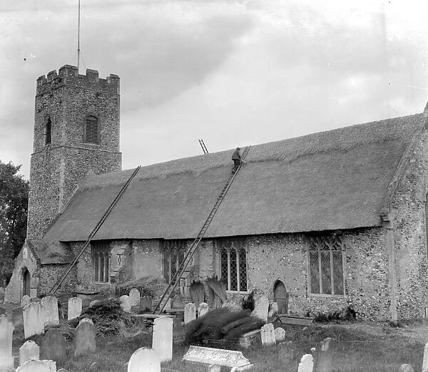 Pakefield Church near Lowestoft the only double ridged thatched church in the country