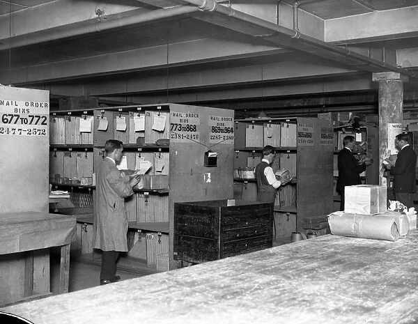 The Parcel Despatch Department at Harrods department store, London. 16 June 1925