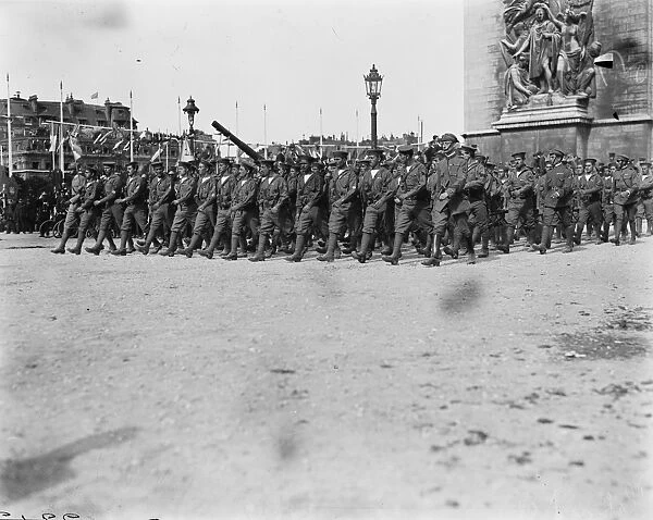 Paris Victory March Italian naval detachment in the procession 14 July 1919