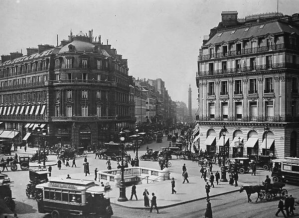 Paris view. Rue de la Paix from the Place de L Opera. August 1929