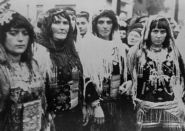 Peasant women celebrate 25th anniversary of Albanian independence. Peasant women