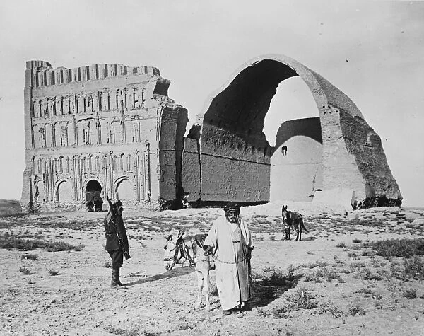 Picturesque Babylon ruins on the Euphrates river. The photograph shows Ctesiphon