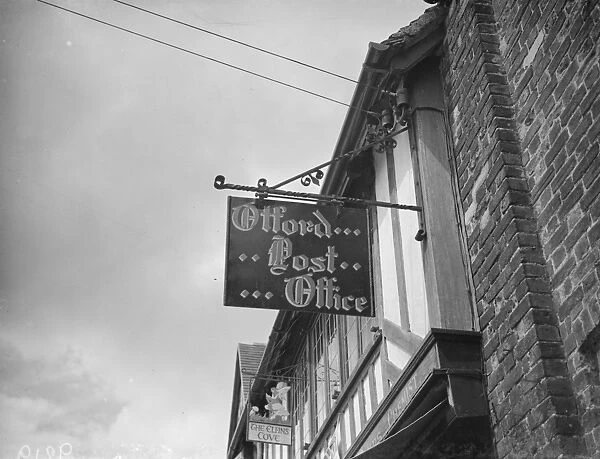 A picturesque post office sign in Otford. 1938