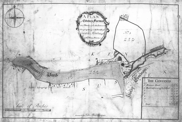 A plan of Cowden Furnace with pond and land in the parish of Cowden in Kent belonging