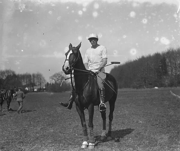 Polo at the Hurlingham Club. Lord Wodehouse for the English team. 1921
