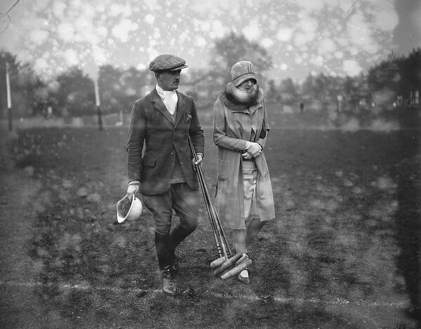 Polo at Ranelagh. Mr and Hon Mrs Walter Sale. 2 May 1928