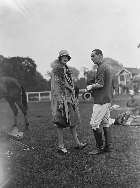 Polo at Ranelagh - Ramblers versus Wasps. Lady Furnival and Captain J C Rogerson