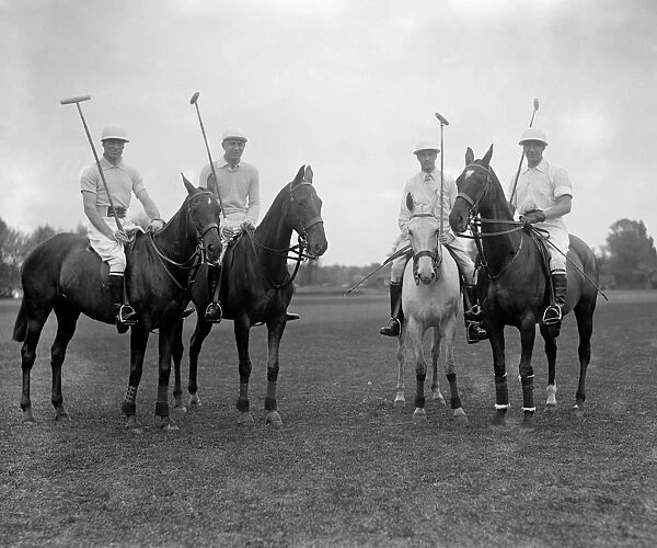 Polo at the Roehampton Club - the American team, from left to right; GC Runsey