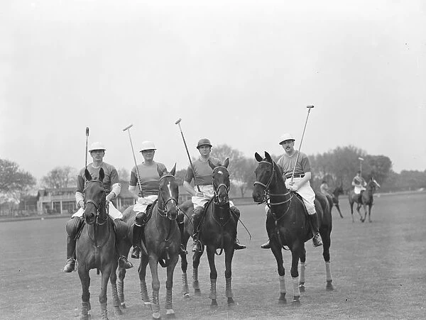 Polo at the Roehampton Club - Jaguars, Left to right Hon Keith Rous, s Sandford